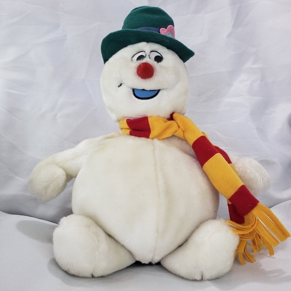 Gemmy Frosty The Snowman Singing Dancing Plush 12 Inch READ Rare Green Hat - Picture 10 of 10